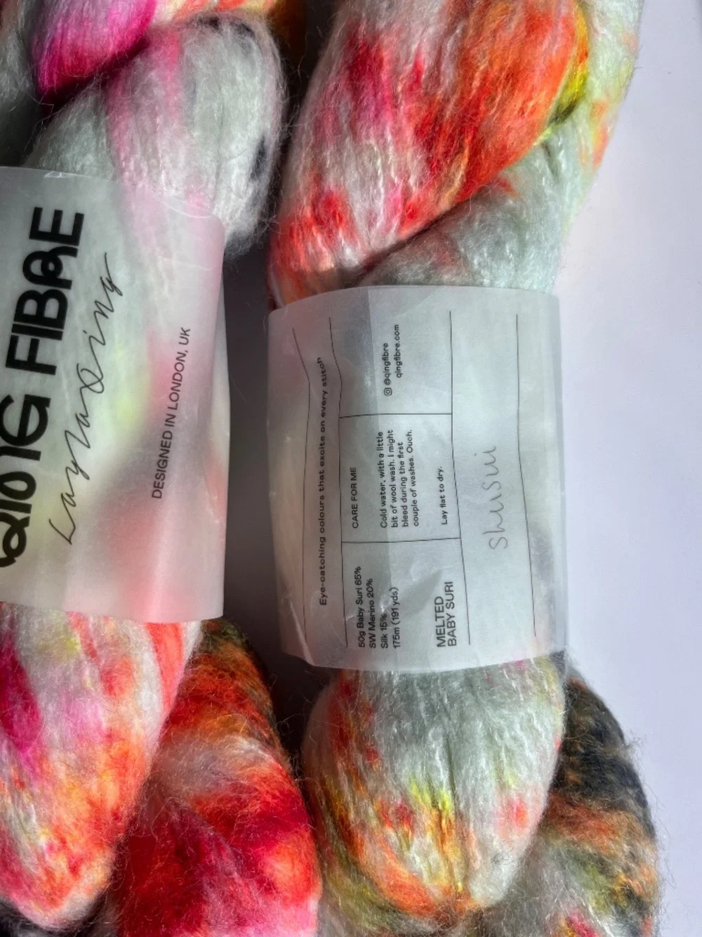 Qing Fibre Melted Baby Suri yarn